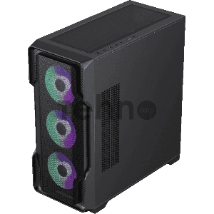 Компьютерный корпус E-ATX, без блока питания Gamemax SIEGE BK E-ATX case, black, w/o psu, w/1xUSB3.0+2xUSB2.0, Combo Audio, w/3x12cm ARGB front fan (1xFN-12A-M6I, 2xFN-12A-S6I), w/1x12cm ARGB rear fan (FN