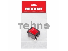 Выключатель клавишный 250V 15А (6с) ON-ON красный  с подсветкой (RWB-506, SC-767)  REXANT Индивидуальная упаковка 1 шт