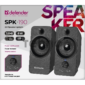 Акустическая система DEFENDER 2.0 SPK-190 BLACK 65190