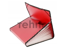 Портфель Бюрократ -BPR13LRED 13 отдел. A4 с окантовкой пластик 0.7мм красный