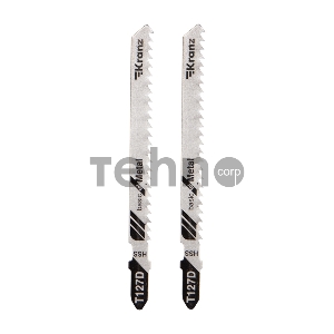 Пилка для электролобзика по мягкому металлу KRANZ T127D 100 мм 8 зубьев на дюйм 4-20 мм (2 шт./уп.)