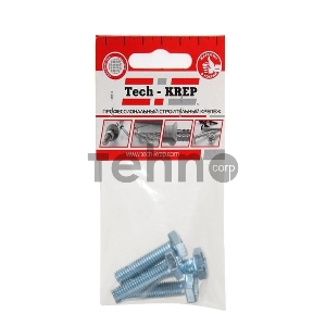 Болт М8х30 с шестигранной головкой цинк. DIN 933 (уп.4шт) класс прочности 8.8. пакет Tech-Krep 102970