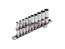 Набор удлиненных торцевых головок REXANT 1/4, шестигранные, CrV, 10 шт., 4-13 мм