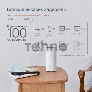 Бесшовный Mesh роутер TP-Link Deco P9 (3-Pack) AC1200 10/100/1000BASE-TX белый