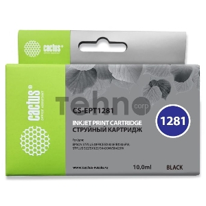 Картридж струйный Cactus CS-EPT1281 черный для Epson Stylus S22/SX125/SX420/SX425 (10ml)