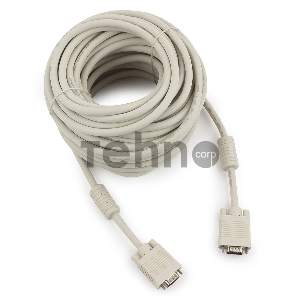 Кабель Gembird/Cablexpert CC-PPVGA-20M,Кабель VGA Premium , 15M/15M, 20м,серый, тройной экран,феррит.кольца