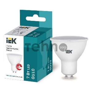 Лампа Iek LLE-PAR16-7-230-40-GU10 светодиодная ECO PAR16 софит 7Вт 230В 4000К GU10 IEK Лампа Iek LLE-PAR16-7-230-40-GU10 светодиодная ECO PAR16 софит 7Вт 230В 4000К GU10 IEK