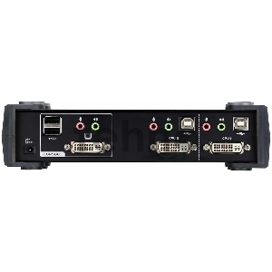 Переключатель, электрон., KVM+Audio+USB 2.0,  1 user USB+DVI =)  4 cpu USB+DVI, со шнурами USB 4х1.8м., 2560x1600 60Hz DVI-D Dual Link/2048x1536 DVI-A, настол., иПереключатель, электрон., KVM+Audio+USB 2.0,  1 user USB+DVI =)  2 cpu USB+DVI,  USB 2х 2 POR
