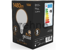 Светодиодная лампа GAUSS 105102116 LED G95 E27 16W 1360lm 3000K 1/32