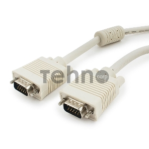Кабель Gembird/Cablexpert CC-PPVGA-20M,Кабель VGA Premium , 15M/15M, 20м,серый, тройной экран,феррит.кольца