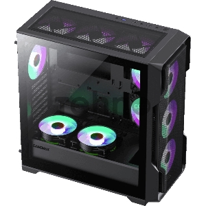 Компьютерный корпус E-ATX, без блока питания Gamemax SIEGE BK E-ATX case, black, w/o psu, w/1xUSB3.0+2xUSB2.0, Combo Audio, w/3x12cm ARGB front fan (1xFN-12A-M6I, 2xFN-12A-S6I), w/1x12cm ARGB rear fan (FN