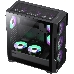 Компьютерный корпус E-ATX, без блока питания Gamemax SIEGE BK E-ATX case, black, w/o psu, w/1xUSB3.0+2xUSB2.0, Combo Audio, w/3x12cm ARGB front fan (1xFN-12A-M6I, 2xFN-12A-S6I), w/1x12cm ARGB rear fan (FN, фото 1