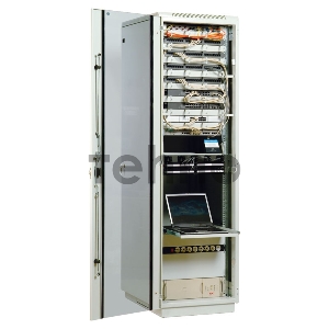 Шкаф телеком. напольный 42U (600x800) дверь стекло  (ШТК-М-42.6.8-1ААА) (3 коробки)