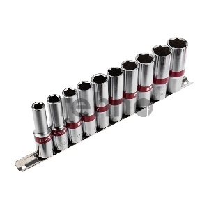 Набор удлиненных торцевых головок REXANT 1/2, шестигранные, CrV, 10 шт., 10-22 мм