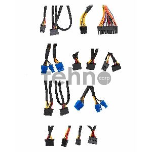 Блок питания 800W Exegate EVO800, ATX, RGB, black, APFC, 12cm, 24p+(4+4)p, PCI-E, 5*SATA, 3*IDE, FDD