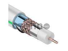 Кабель коаксиальный REXANT RG-6U+Cu, 75 Ом, Cu/Al/Cu/Al, 90%, две фольги, бухта 100 м, белый