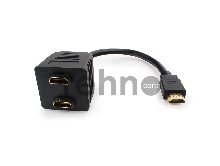 Разветвитель HDMI Cablexpert DSP-2PH4-002, HD19F/2x19F, 1 компьютер => 2 монитора, пасcивный, Full-HD, 3D, 1.4v