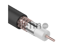 Кабель коаксиальный REXANT RG-6U+Cu, 75 Ом, Cu/Al/Cu, 64%, бухта 305 м, черный OUTDOOR