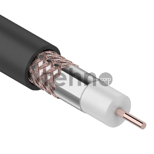 Кабель коаксиальный REXANT RG-6U+Cu, 75 Ом, Cu/Al/Cu, 64%, бухта 305 м, черный OUTDOOR