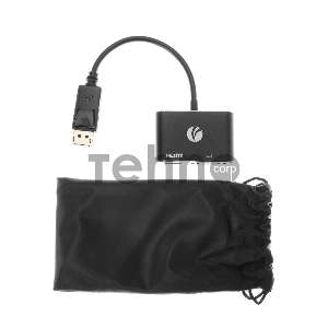 Кабель-переходник DisplayPort(M) ---> HDMI(F)+VGA(F)4K@30Hz VCOM Allum shell<CG640M-0.15>
