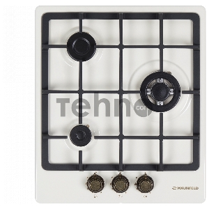 Газовая панель MAUNFELD EGHE.43.33CBG.R/G Газовая панель MAUNFELD EGHE.43.33CBG.R/G/ газ, ширина 45 см, 3 конфорки, слоновая кость