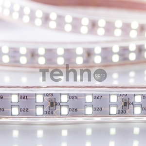 LED лента 220 В, 6.5x17 мм, IP67, SMD 2835, 180 LED/m, цвет свечения белый, 100 м