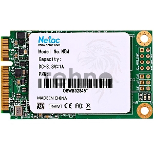 Накопитель SSD mSATA Netac 128Gb N5M Series <NT01N5M-128G-M3X> Retail (SATA3, up to 510/440MBs, 3D TLC)