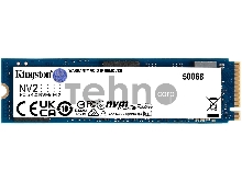 Накопитель SSD Kingston 500GB M.2 SNV2S/500G SNV2 NVMe, PCIe 4.0 x4, 3D TLC, R/W 3500/2100MB/s, TBW 160, DWPD 0.3