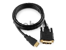 Кабель HDMI-DVI Gembird, 1.8м, 19M/19M, single link, черный, позол.разъемы, экран CC-HDMI-DVI-6