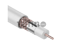 Кабель коаксиальный REXANT RG-6U+Cu, 75 Ом, Cu/Al/Cu, 64%, бухта 100 м, белый