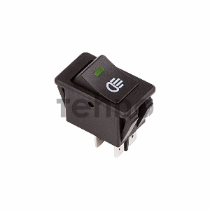 Выключатель клавишный 12V 35А (4с) ON-OFF  с зеленой LED подсветкой  REXANT