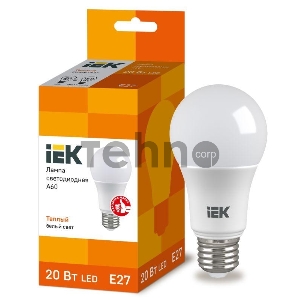 Лампа Iek LLE-A60-20-230-30-E27 светодиодная ECO A60 шар 20Вт 230В 3000К E27 IEK Лампа Iek LLE-A60-20-230-30-E27 светодиодная ECO A60 шар 20Вт 230В 3000К E27 IEK