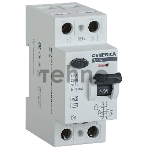 Выключатель дифференциального тока УЗО Iek MDV15-2-032-030 ВД1-63 2Р 32А 30мА GENERICA