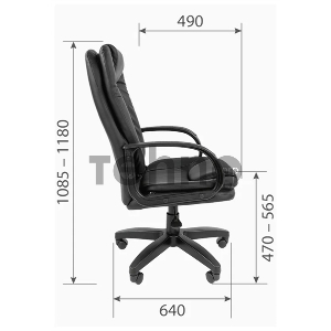 Офисное кресло Стандарт СТ-68  черное (экокожа)