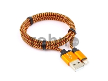 Кабель Gembird USB 2.0 Cablexpert CC-ApUSB2oe1m, AM/Lightning 8P, 1м, нейлоновая оплетка, алюминиевые разъемы, оранжевый, пакет