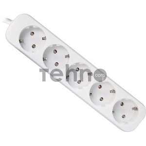 Удлинитель Defender E530 белый 3.0 м, 5 розеток