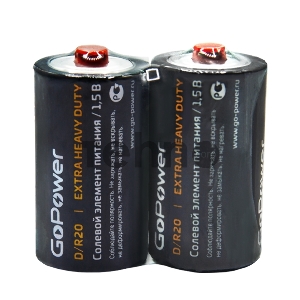 Батарейка GoPower R20 D Shrink 2 Heavy Duty 1.5V (упаковка 12 шт)