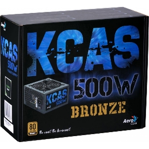 Блок питания Aerocool ATX 500W KCAS-500W PLUS 80+ bronze (24+4+4pin) APFC 120mm fan 7xSATA RTL
