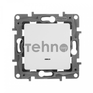 Механизм выключателя 1-кл. СП Etika 10АX с подсветкой / индикацией безвинт. зажимы бел. Leg 672203