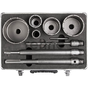 Набор буровых коронок ЗУБР МАСТЕР (29185-H10), 5шт/33,50,68,82,100мм, с державками SDS-PLUS и SDS-MAX, 10 предметов