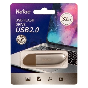 Флеш диск USB Drive Netac U352 USB2.0 32GB Silver, retail version