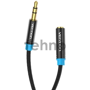 Кабель-удлинитель Vention аудио Jack 3,5 mm M/Jack 3,5 mm F - 1 м Тканевая оплетка VAB-B06-B100-M