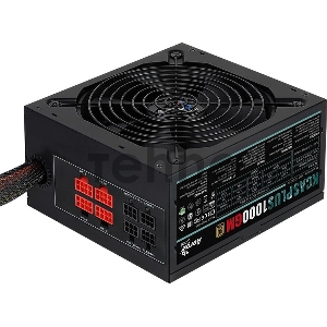 Блок питания Aerocool ATX 1000W KCAS PLUS 1000GM V2 (24+8+4+4pin) APFC 140mm fan 10xSATA Cab Manag RTL