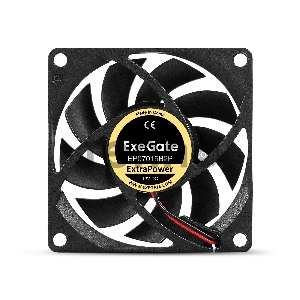 Вентилятор 12В DC ExeGate ExtraPower EP07015B2P (70x70x15 мм, 2-Ball (двойной шарикоподшипник), 2pin, 3100RPM, 28dBA)