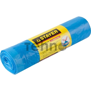 Мешки для мусора STAYER Comfort с завязками, особопрочные, голубые, 120л, 10шт 39155-120