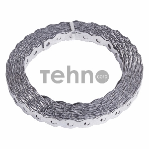 Лента полоса монтажная оцинкованная, перфорированная волна REXANT 17х0,55 мм, рулон 25 м