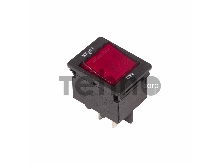 Выключатель - автомат клавишный 250V 15А (4с) RESET-OFF красный  с подсветкой  REXANT