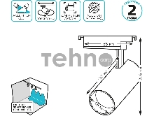 Светильник трековый цилиндр 16W 1680lm 4000K 180-220V IP20 65*206мм черный линза 36º LED
