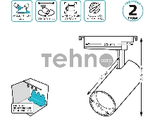 Светильник трековый цилиндр 16W 1680lm 4000K 180-220V IP20 65*206мм черный линза 36º LED