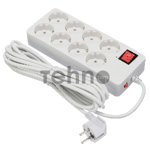 Сетевой фильтр Buro 800SH-5-W 5м (8 розеток) белый (коробка)